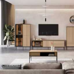 Visso VI-06 Display Sideboard Cabinet 201cm - Oak Linear 201cm - thumbnail 5