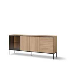Visso VI-06 Display Sideboard Cabinet 201cm - Oak Linear 201cm - thumbnail 2