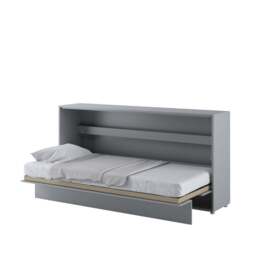 BC-06 Horizontal Wall Bed Concept 90cm With Storage Cabinet - White Gloss 90 x 200cm - thumbnail 5