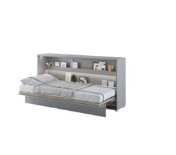 BC-06 Horizontal Wall Bed Concept 90cm With Storage Cabinet - White Gloss 90 x 200cm - thumbnail 7