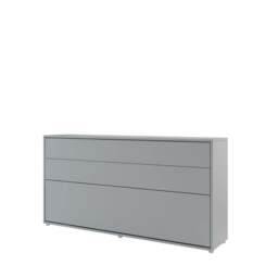 BC-06 Horizontal Wall Bed Concept 90cm With Storage Cabinet - White Gloss 90 x 200cm - thumbnail 4