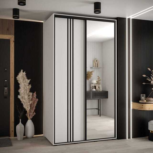 Cannes VII Sliding Door Wardrobe 130cm - White 130cm - image 1