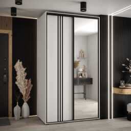 Cannes VII Sliding Door Wardrobe 130cm - White 130cm - thumbnail 1
