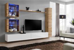 "Switch XVIII Entertainment Unit For TVs Up To 75"" - White 280cm Oak Wotan"