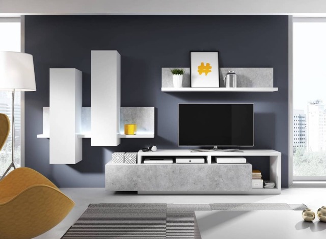 "Bota Entertainment Unit For TVs Up To 75"" - Concrete Grey 225cm" - image 1