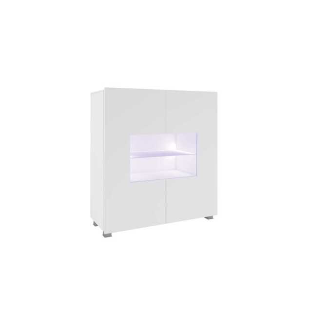 Calabrini Display Cabinet 100cm - White Gloss 100cm - image 1