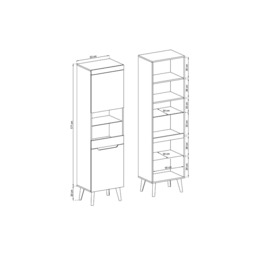 Nordi Tall Display Cabinet 53cm - Oak Artisan 53cm - thumbnail 6