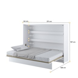 BC-04 Horizontal Wall Bed Concept 140cm - Grey Matt 140 x 200cm - thumbnail 5