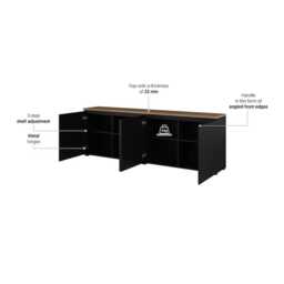 Modo Sideboard Cabinet 200cm - Black 200cm - thumbnail 4
