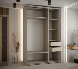 Dakota X Sliding Door Wardrobe 160cm - Cashmere 160cm - thumbnail 5
