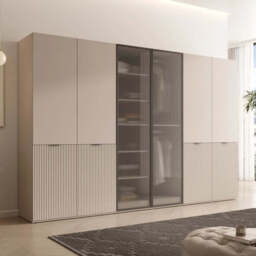 Lund Hinged Door Wardrobe 101cm - Beige 101cm - thumbnail 6