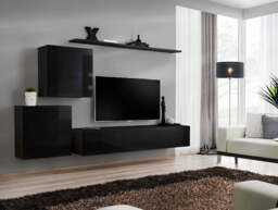 "Switch V Entertainment Unit For TVs Up To 75"" - Black 250cm Black"