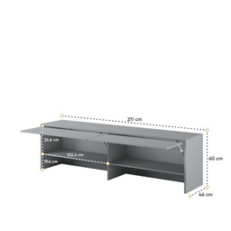 BC-04 Horizontal Wall Bed Concept 140cm With Storage Cabinet - White Gloss 140 x 200cm - thumbnail 8