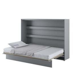 BC-04 Horizontal Wall Bed Concept 140cm With Storage Cabinet - White Gloss 140 x 200cm - thumbnail 5