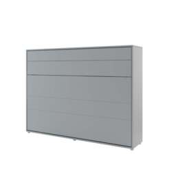 BC-04 Horizontal Wall Bed Concept 140cm With Storage Cabinet - White Gloss 140 x 200cm - thumbnail 4