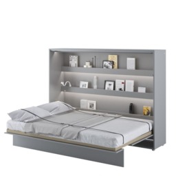 BC-04 Horizontal Wall Bed Concept 140cm With Storage Cabinet - White Gloss 140 x 200cm - thumbnail 7