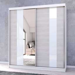 Multi 32 Sliding Door Wardrobe 203cm - White Matt 203cm - thumbnail 1