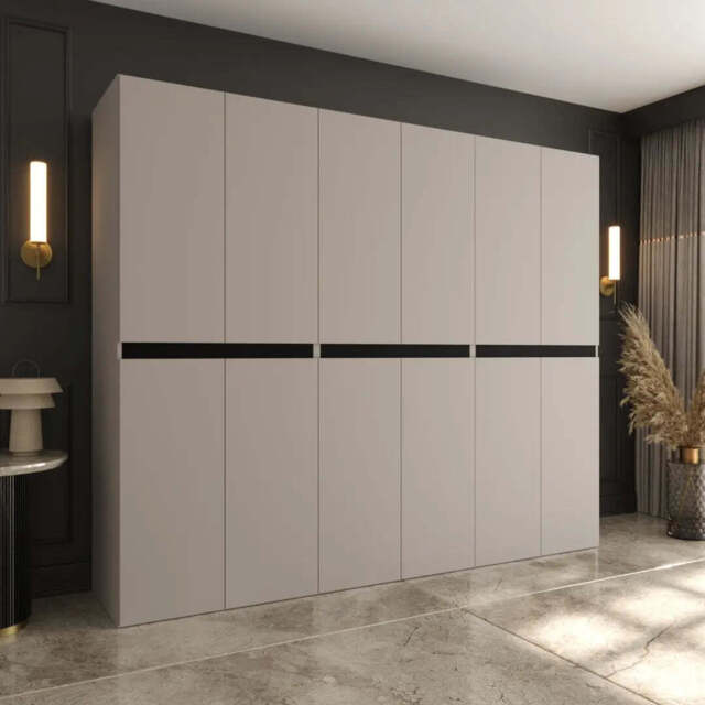 Salsa Hinged Door Wardrobe 240cm - Cashmere 240cm - image 1