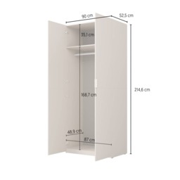 Montana Hinged Door Wardrobe 90cm - Cashmere 90cm - thumbnail 7