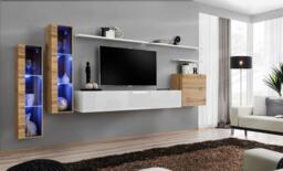 "Switch XI Entertainment Unit For TVs Up To 75"" - Oak Wotan 330cm White" - thumbnail 8