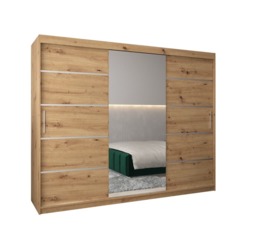 Verona 02 Sliding Door Wardrobe 250cm - Black 250cm - thumbnail 7