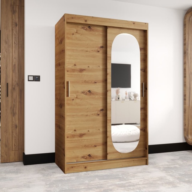Royal Sliding Door Wardrobe 120cm - Oak Artisan 120cm - image 1