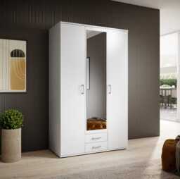 Karl Hinged Door Wardrobe 120cm - White 120cm