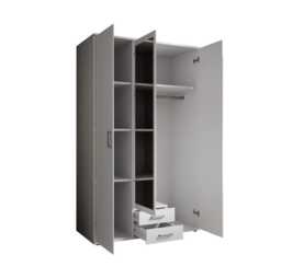Karl Hinged Door Wardrobe 120cm - White 120cm - thumbnail 6