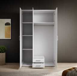 Karl Hinged Door Wardrobe 120cm - White 120cm - thumbnail 4