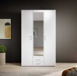 Karl Hinged Door Wardrobe 120cm - White 120cm - thumbnail 3