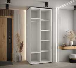 Cannes XII Sliding Door Wardrobe 110cm - White 110cm - thumbnail 7