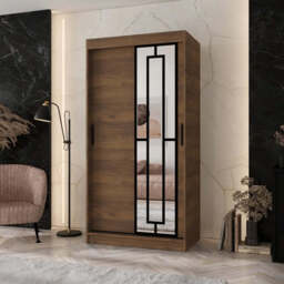 Modena Sliding Door Wardrobe 100cm - Oak Walnut 100cm