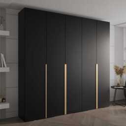 Inova I Hinged Door Wardrobe 250cm - Black 250cm - thumbnail 1