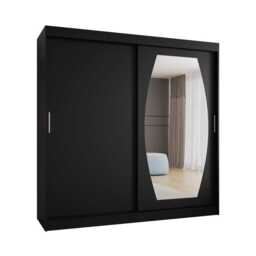 Rossa Sliding Door Wardrobe 200cm - Black 200cm - thumbnail 6