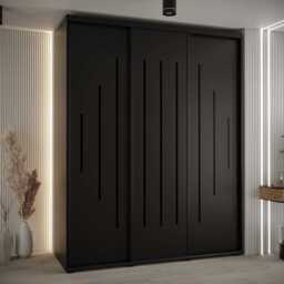 Cannes XII Sliding Door Wardrobe 190cm - Black 190cm