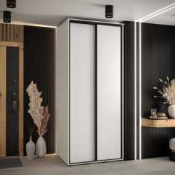 Cannes I Sliding Door Wardrobe 120cm - White 120cm - thumbnail 1
