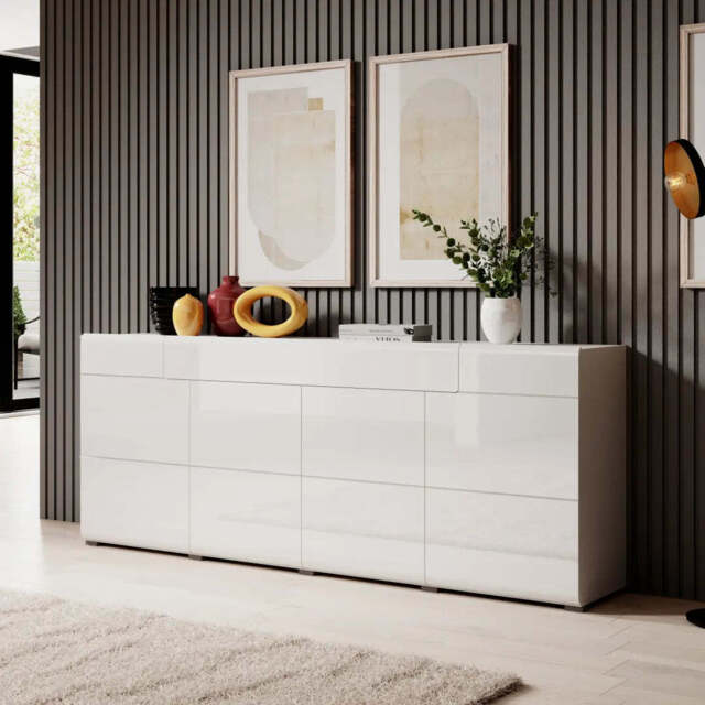 Toledo 25 Sideboard Cabinet 208cm - White Gloss 208cm - image 1