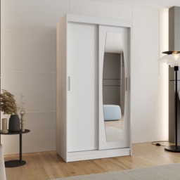 Rossa Sliding Door Wardrobe 100cm - Black 100cm - thumbnail 2