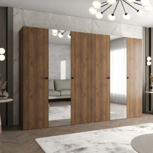 Parma II Hinged Door Wardrobe 300cm - Oak Walnut 300cm - image 1
