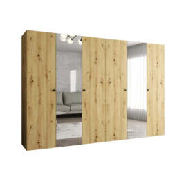 Parma II Hinged Door Wardrobe 300cm - Oak Walnut 300cm - thumbnail 3