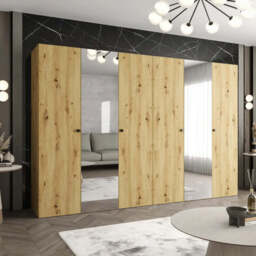 Parma II Hinged Door Wardrobe 300cm - Oak Walnut 300cm - thumbnail 2