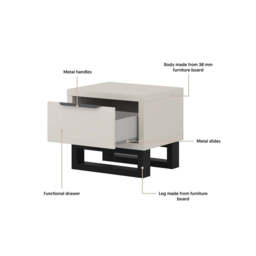 Halle Bedside Table 55cm - Oak Wotan 55cm - thumbnail 7