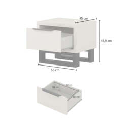 Halle Bedside Table 55cm - Oak Wotan 55cm - thumbnail 8