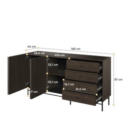 Piemonte PE-07 Sideboard Cabinet 165cm - Portland Ash 165cm - thumbnail 5