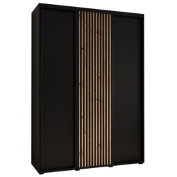 Sapporo I Sliding Door Wardrobe 180cm - Black 180cm - thumbnail 1