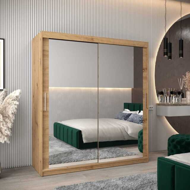 Tokyo III Sliding Door Wardrobe 180cm - Oak Artisan 180cm - image 1