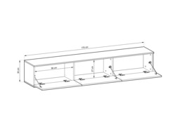 Oro Floating TV Cabinet 175cm - White 175cm - thumbnail 6