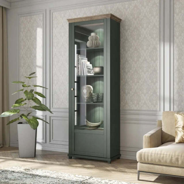 Evora 06 Tall Display Cabinet 71cm - Oak Lefkas 71cm - image 1
