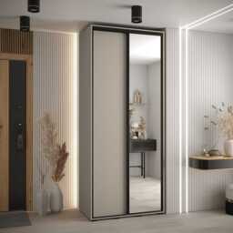 Dakota III Sliding Door Wardrobe 120cm - Cashmere 120cm - thumbnail 1