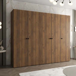 Parma I Hinged Door Wardrobe 250cm - Oak Walnut 250cm